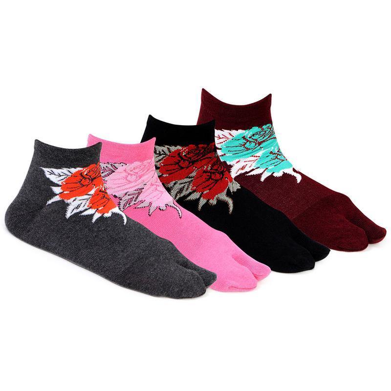 Women's Ankle Length Cotton Thumb Socks, Pack of 5