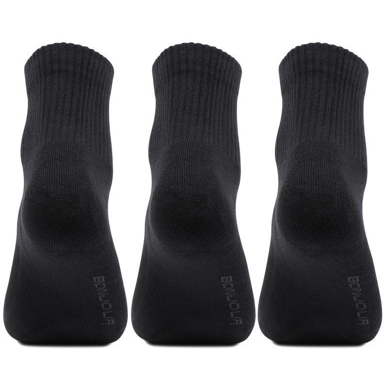 Men Cushioned Black Ankle Sports Socks- Pack of 3 – BONJOUR