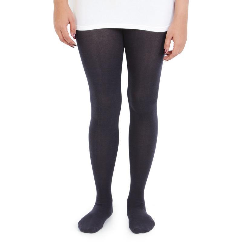 Buy Plain Knitted Tights For Girls - Black at
