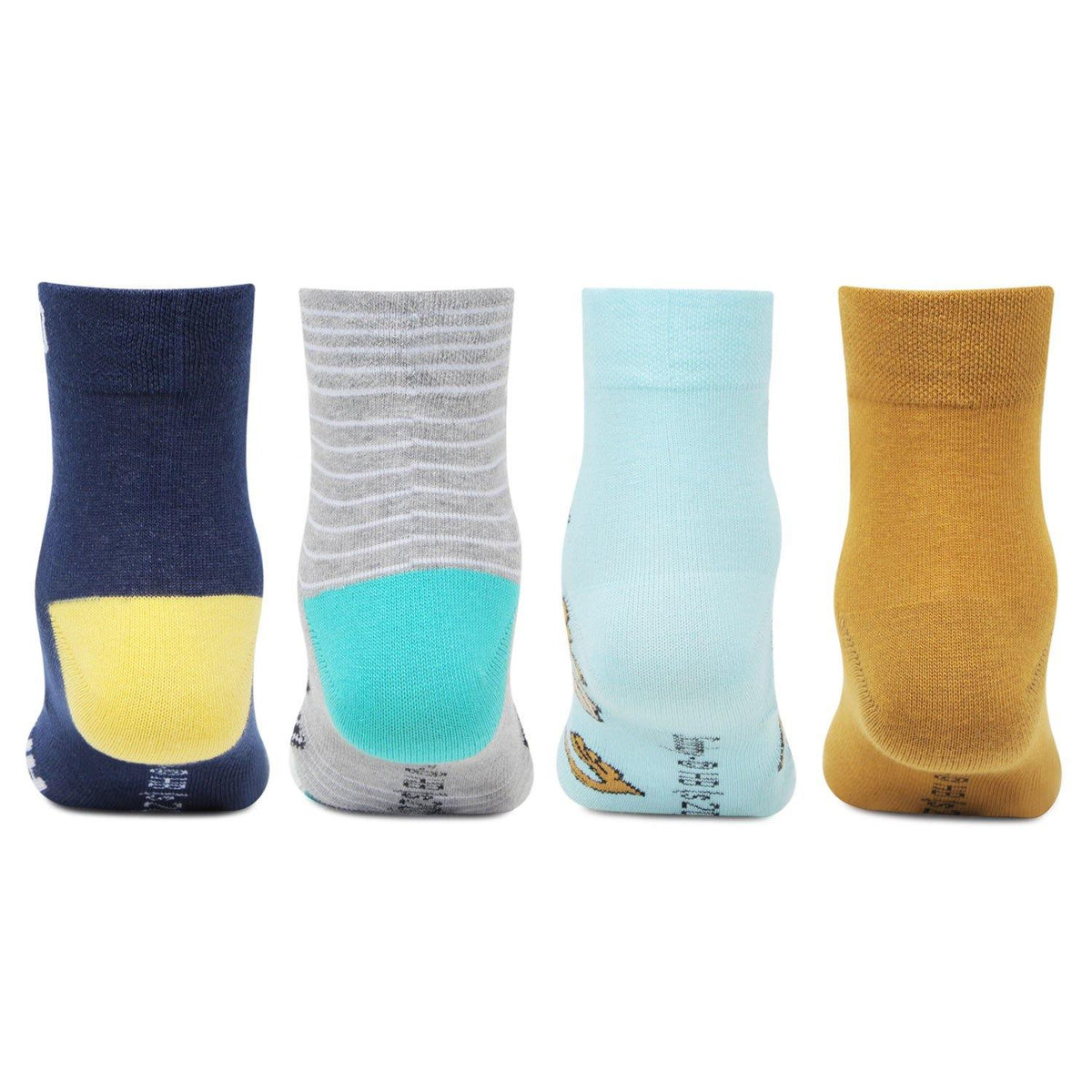 Kids Multicolor Loafer Socks ( 3-5 Years ) - Pack of 4 – BONJOUR