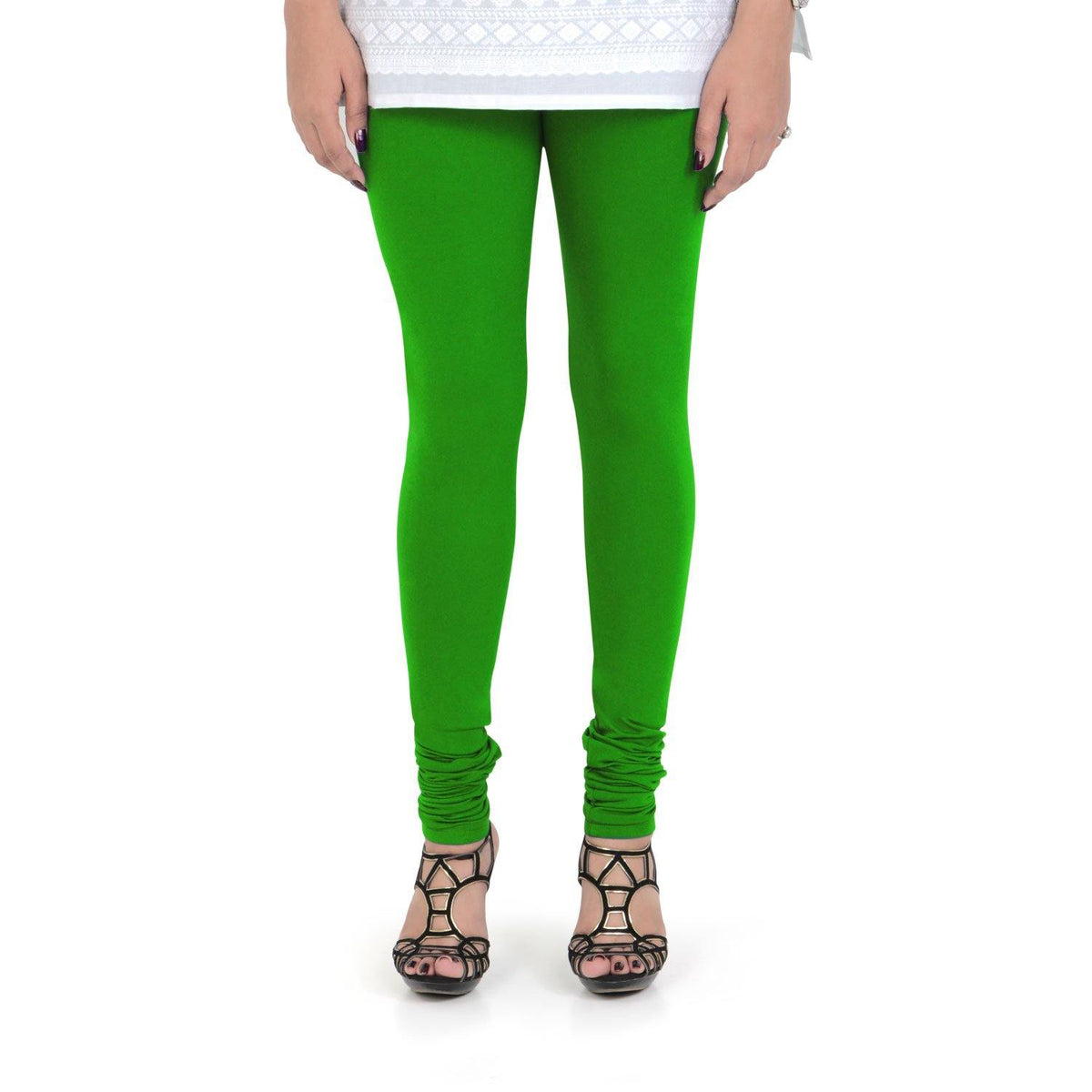 Vami Women's Cotton Stretchable Churidar Legging - Spectra Green