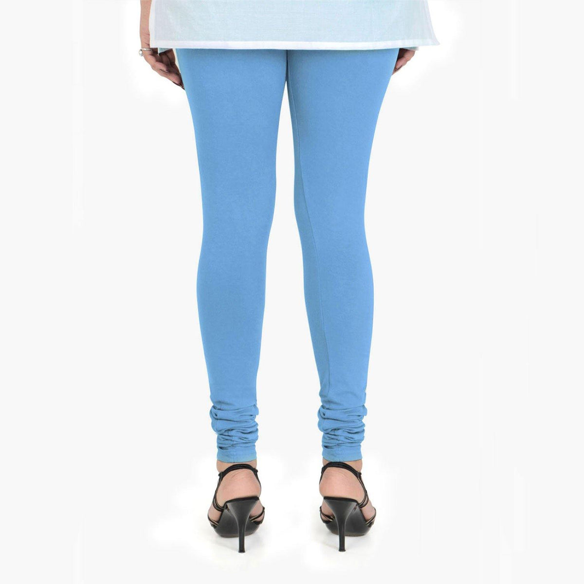 Vami Women's Cotton Stretchable Churidar Legging - Ocean Blue