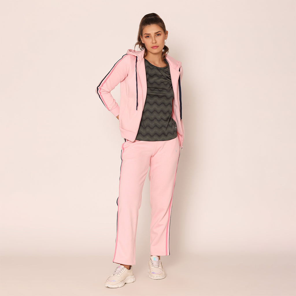 Bonjour Women's Stylish // fashionable // casual // Jogger Set//Modern  Athleisure Track Suit Set | Women Track Suit Orchid Pink For Casual