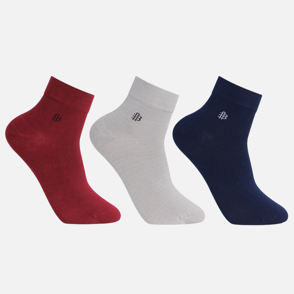 Men's Everyday Bamboo Ankle Socks | Assorted - Pack of 3