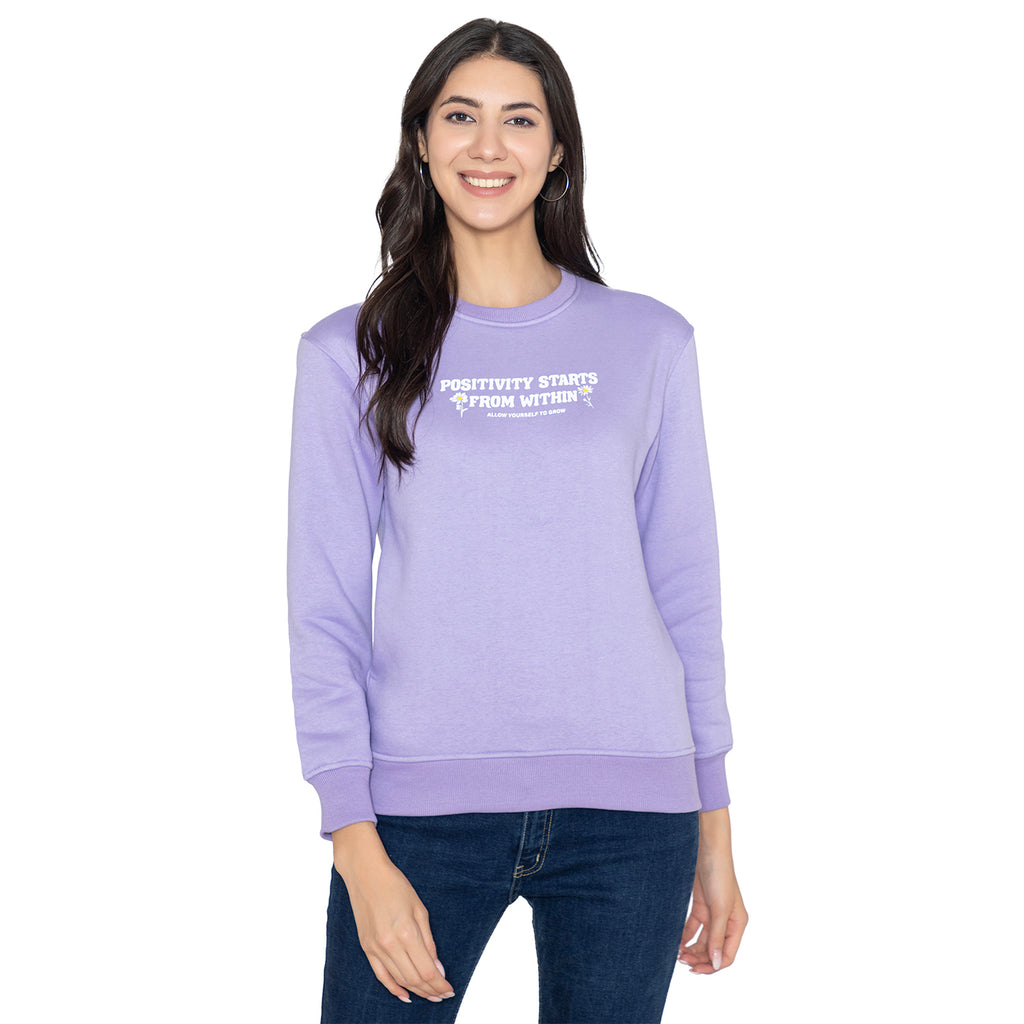 Women's  Full Sleeve Round Neck Sweatshirt - Lavender