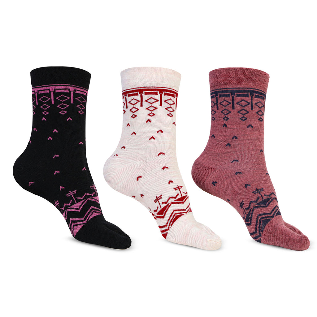 Woolen Crew Thumb Socks for Women