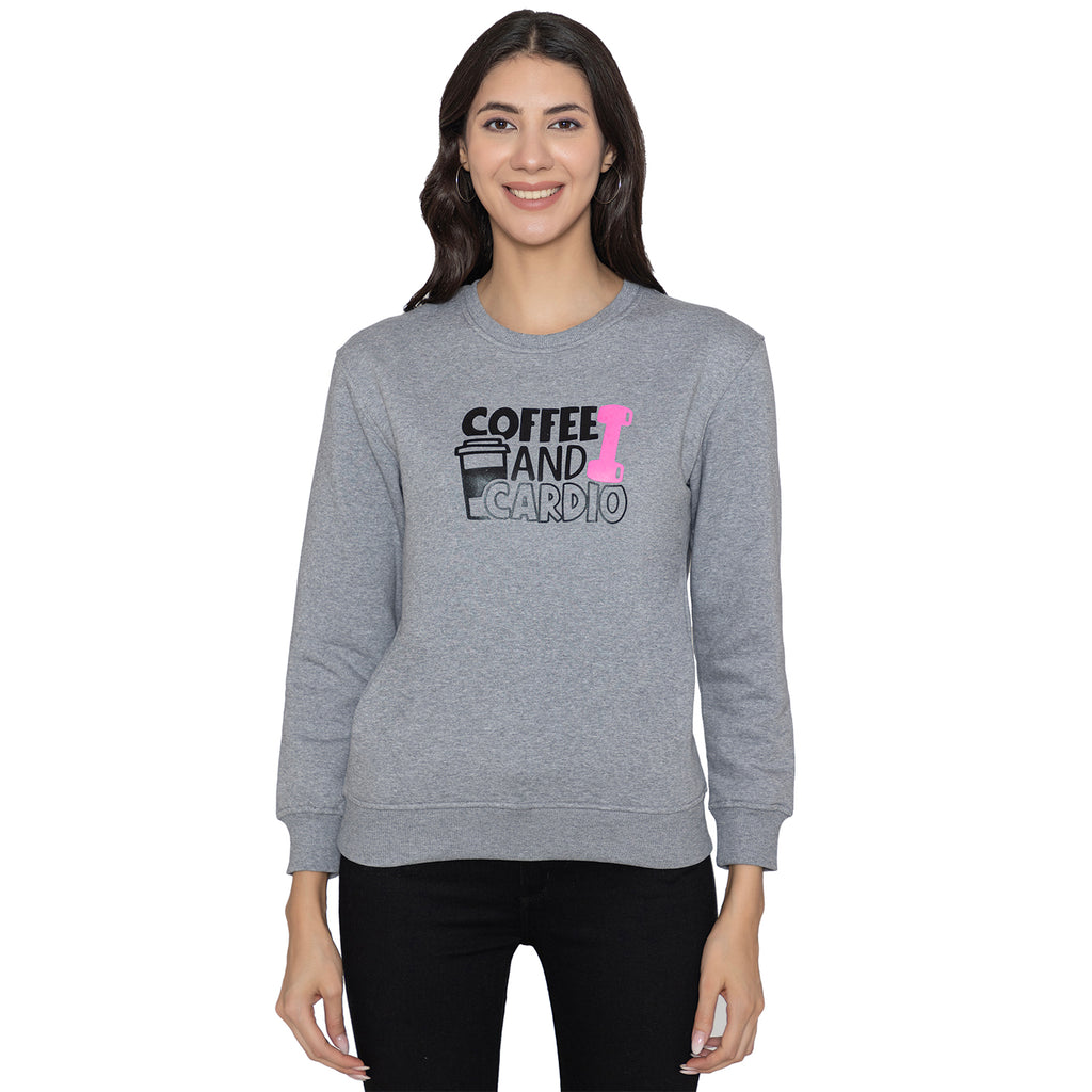 Women's  Full Sleeve Round Neck Sweatshirt - Grey