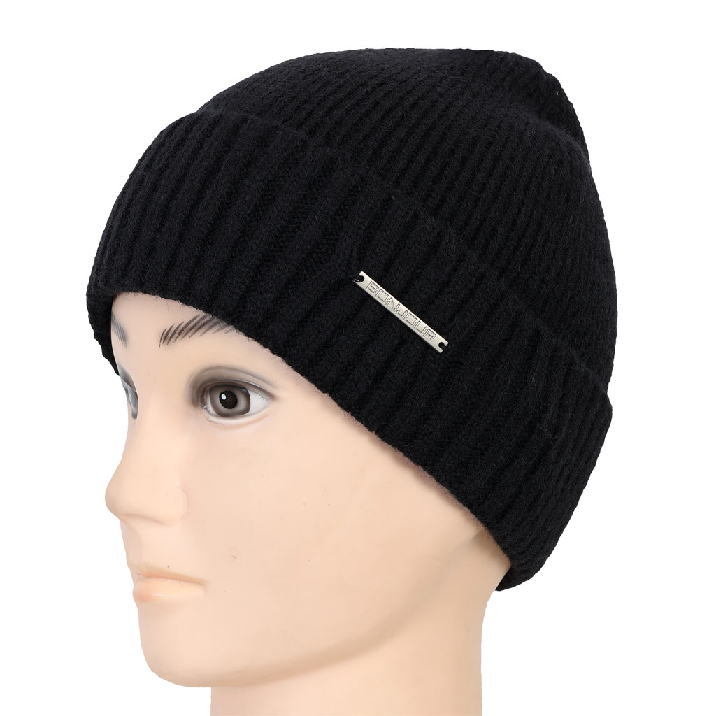 Men's Solid Knitted Beanie Caps