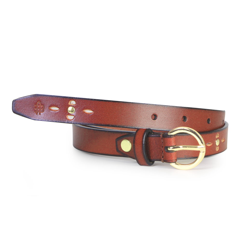 Women's Leather waist Belt - Tan