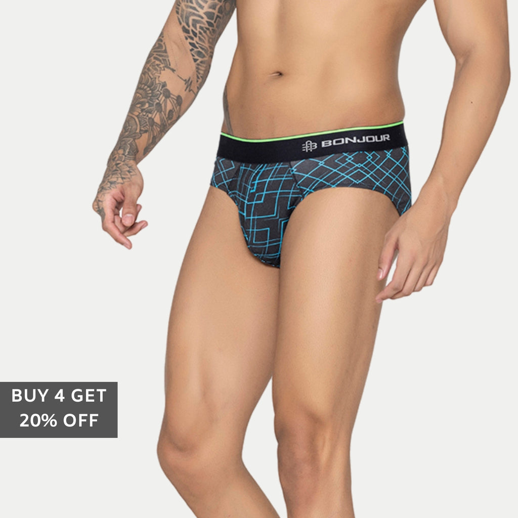 Men's Graphic Print Modal Cotton Briefs - Single Pack | Navy