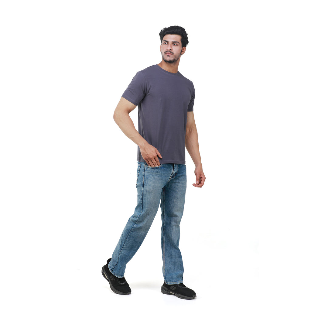 Wild Dove Men's Round Neck Solid T-Shirt