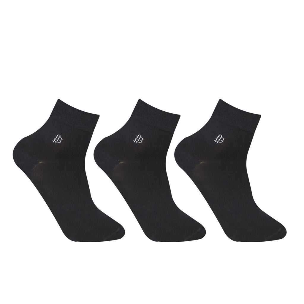 Men's Bamboo Ankle Dress Socks | Black - Pack of 3