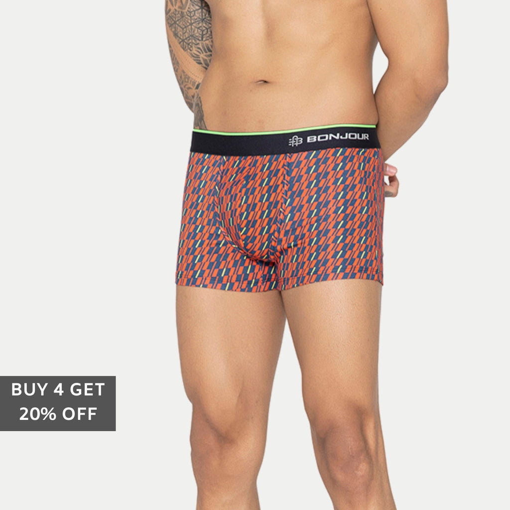 Men's Inner Supersoft Printed Modal Cotton Trunk - Single Pack | Red