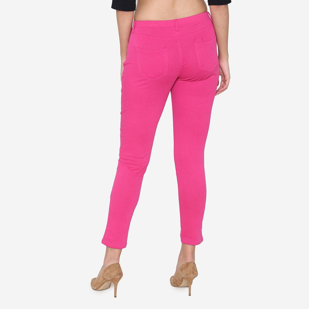 Vami Women's Cotton Stretchable Jeggings - Magic Pink – BONJOUR