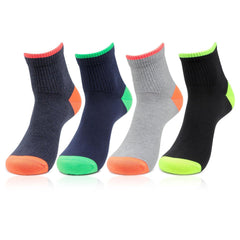 Buy Bonjour Women's Ankle Length Cotton Socks (Pack Of 4)  (BRO8418-PO4_Multicolour) at