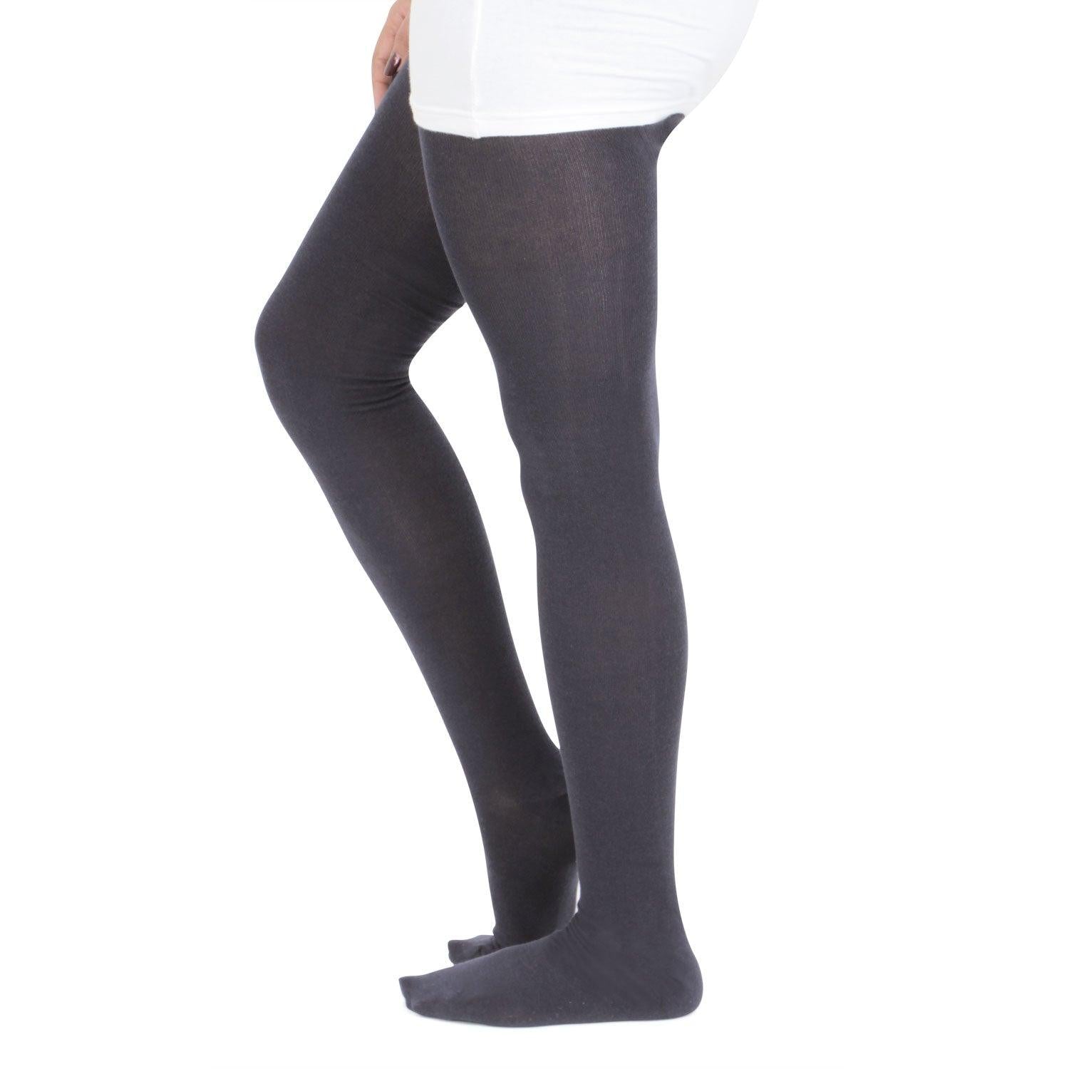 Plain Knitted Tights For Girls - Dark Grey – BONJOUR