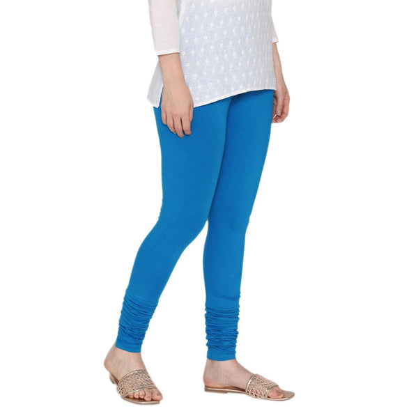 Spewim Women's Cotton Relaxed fit Premium Churidar Leggings ( 5 N.Blue,  Size- XL 34-36)