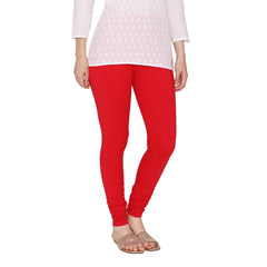 Sassy Curves Plain Red Cotton Lycra V-Cut Churidar Leggings, Size: Free  Size at Rs 160 in Kolkata