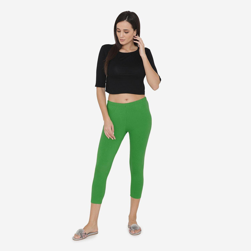 Women's Comfy Classy Capri Leggings - Rich Green – BONJOUR