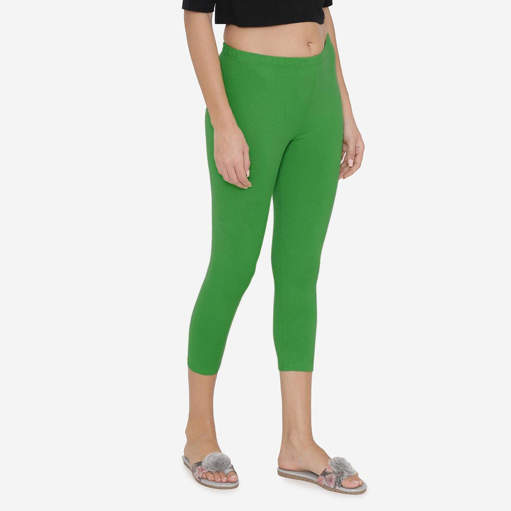 Women's Comfy Classy Capri Leggings - Rich Green – BONJOUR