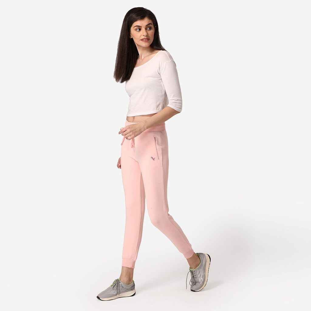 eKools Plain Trackpants for Women | Casual Trackpants | Basic Trackpants |  Two Side Pockets with One Zip Pocket for Phone | 100% Cotton | Women's
