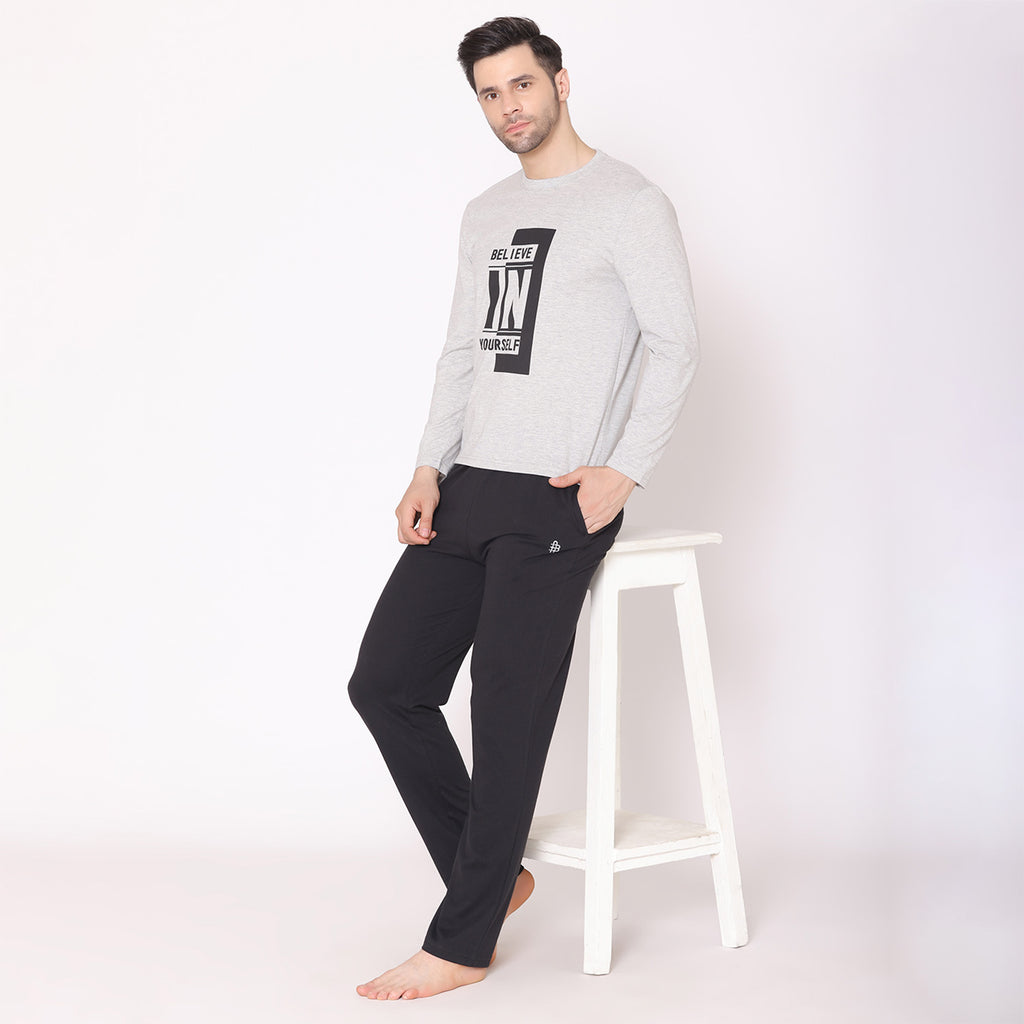 Men's Grey Linen Pyjama Trousers | Piglet in Bed UK