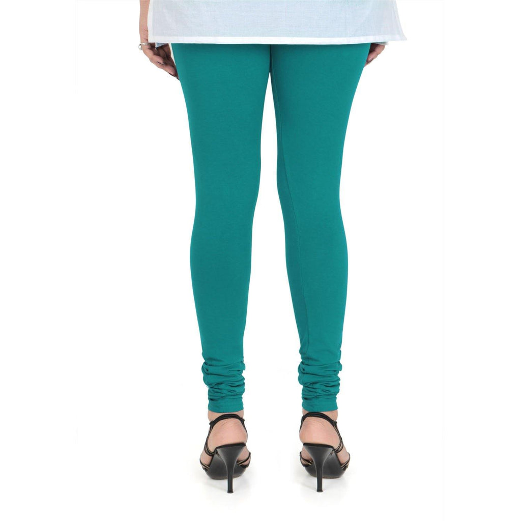 Vami Women's Cotton Stretchable Churidar Legging -Turquoise – BONJOUR
